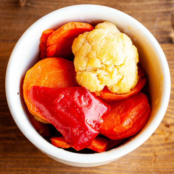 Prairie Dog Brewing Hot-Smoked Pickled Vegetables side.