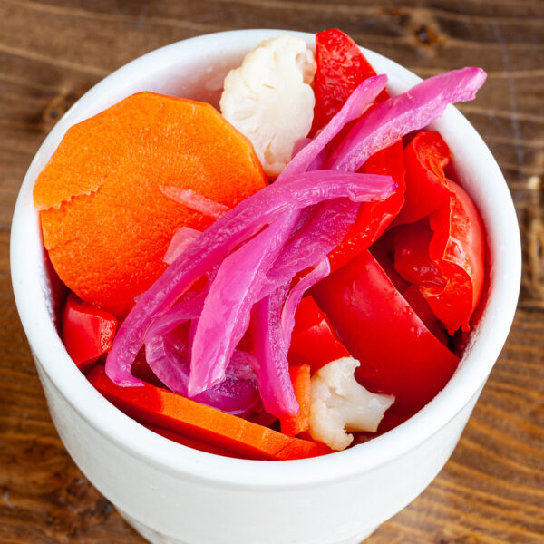 Prairie Dog Brewing Pickled Vegetables side.
