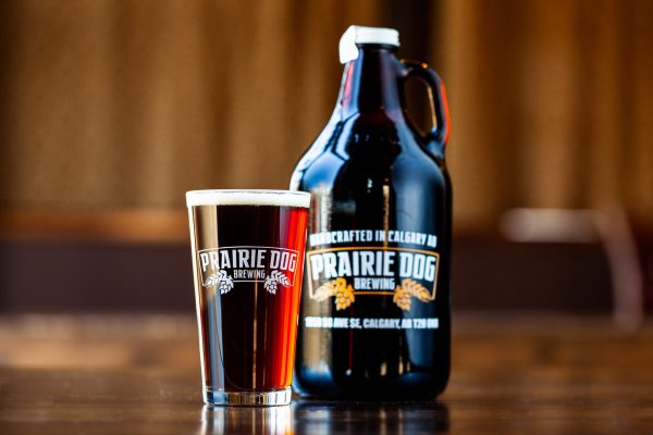 A 64-oz growler jug of Prairie Dog Brewing's delicious Gunnison's Red Ale.