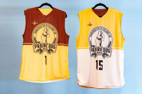 Visible are both colours available in this reversible sports jersey from Joker Jerseys.