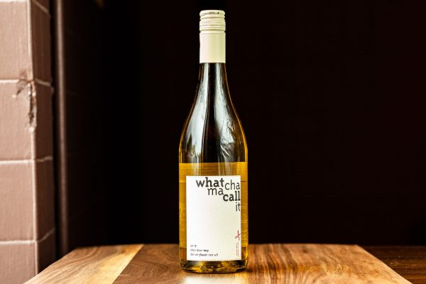 A 750-mL bottle of Whatchamacallit Chardonnay.