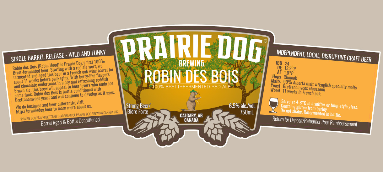Prairie Dog Brewing's 2020 Robin des Bois 100% brett-fermented red ale.