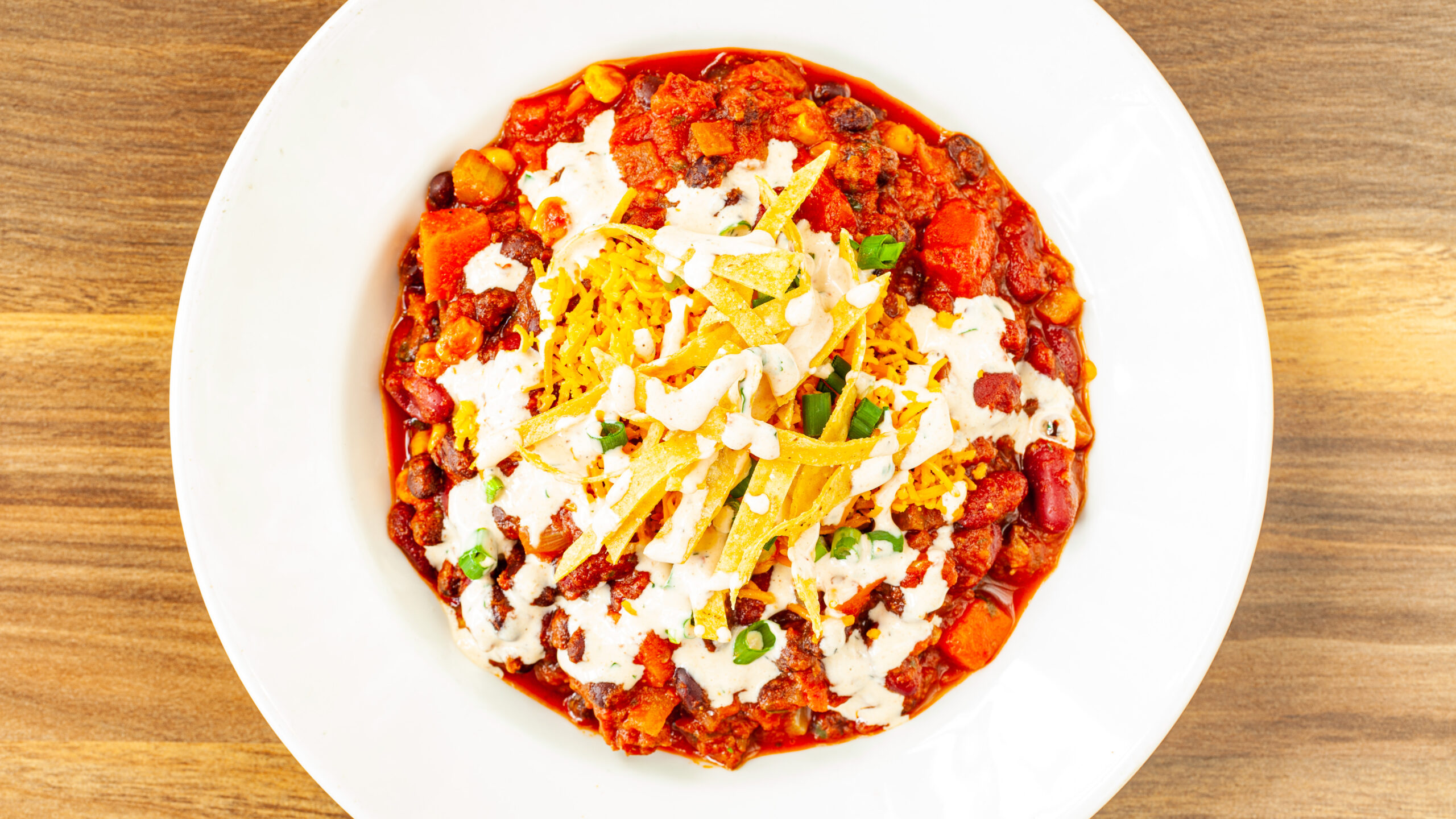 A delicious bowl of Prairie Dog Brewing's Chili Con Carne, from our MexiCali-inspired Baja seasonal menu.