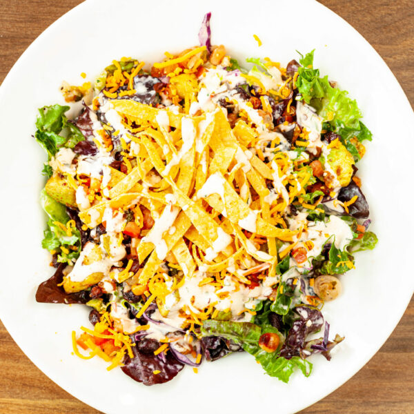 A bowl of Prairie Dog Brewing's Baja Salad, from our MexiCali-inspired Baja seasonal menu.