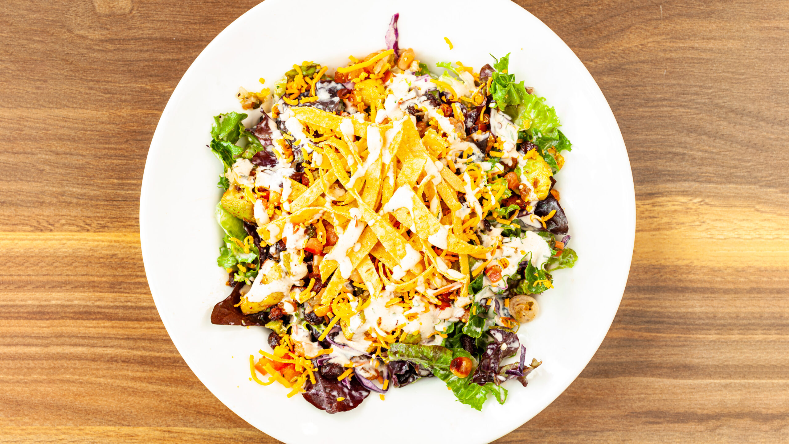 A bowl of Prairie Dog Brewing's Baja Salad, from our MexiCali-inspired Baja seasonal menu.
