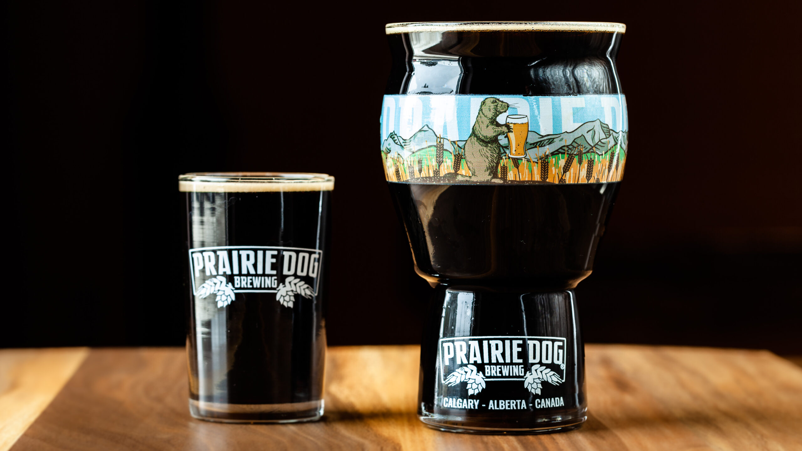 Prairie Dog Brewing Wholly Mole Mexican-inspired chocolate chili pepper stout in three draft options - 5oz or 16oz pours.