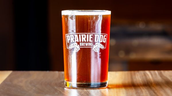 A 150mL draft pour of Prairie Dog Brewing's Maple Cookie Doppelbock.