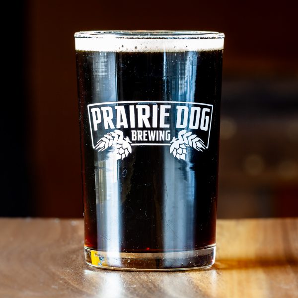 150mL draft pour of Prairie Dog Brewing's Porter.