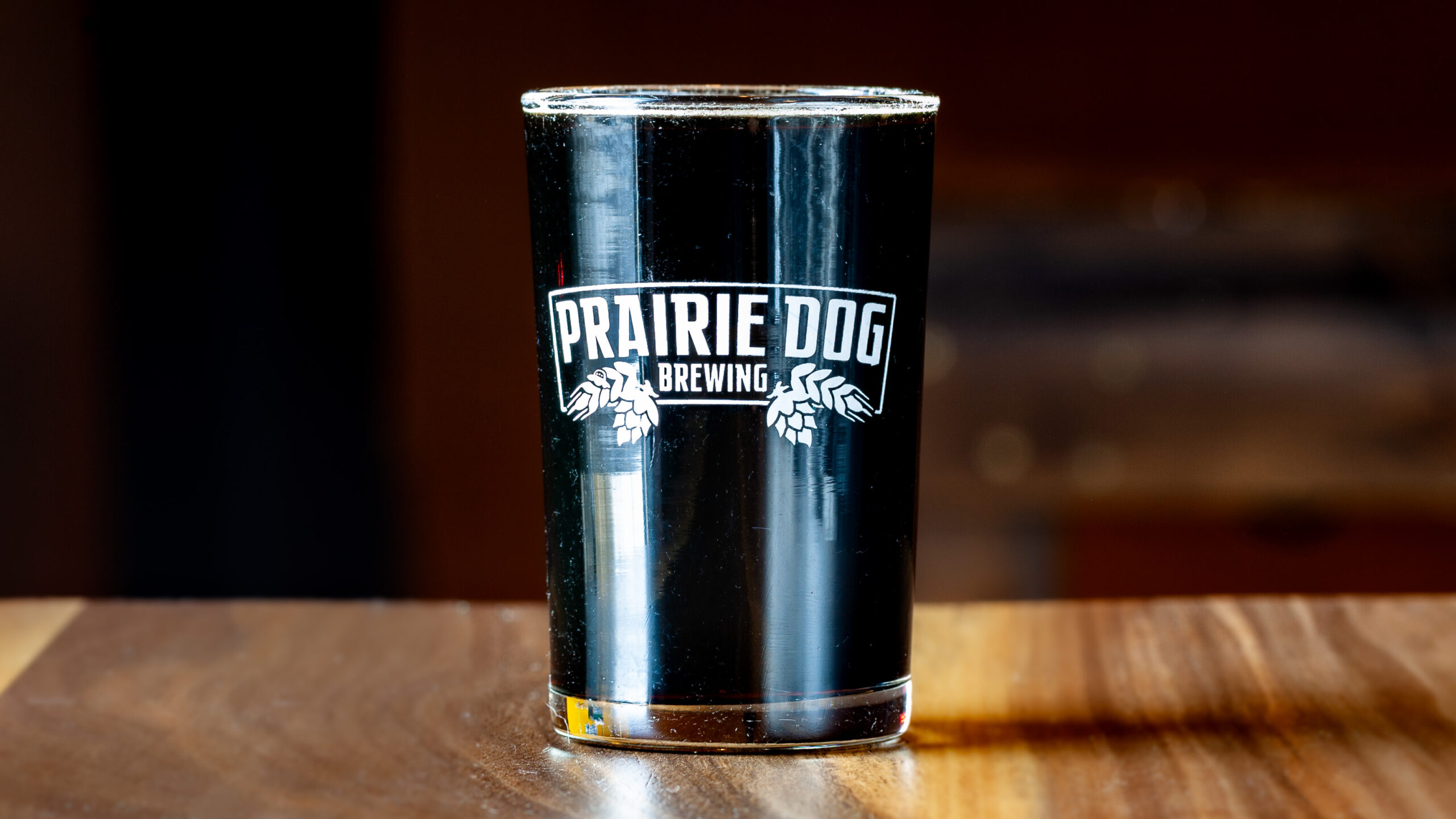 A 150mL draft pour of Prairie Dog Brewing's Wholly Mole Chocolate Stout