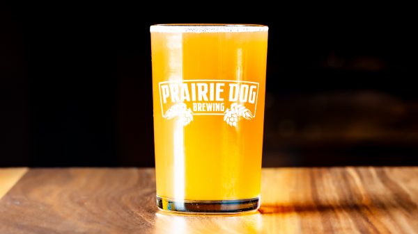 A 150mL draft pour of Prairie Dog Brewing's Superb Radler.