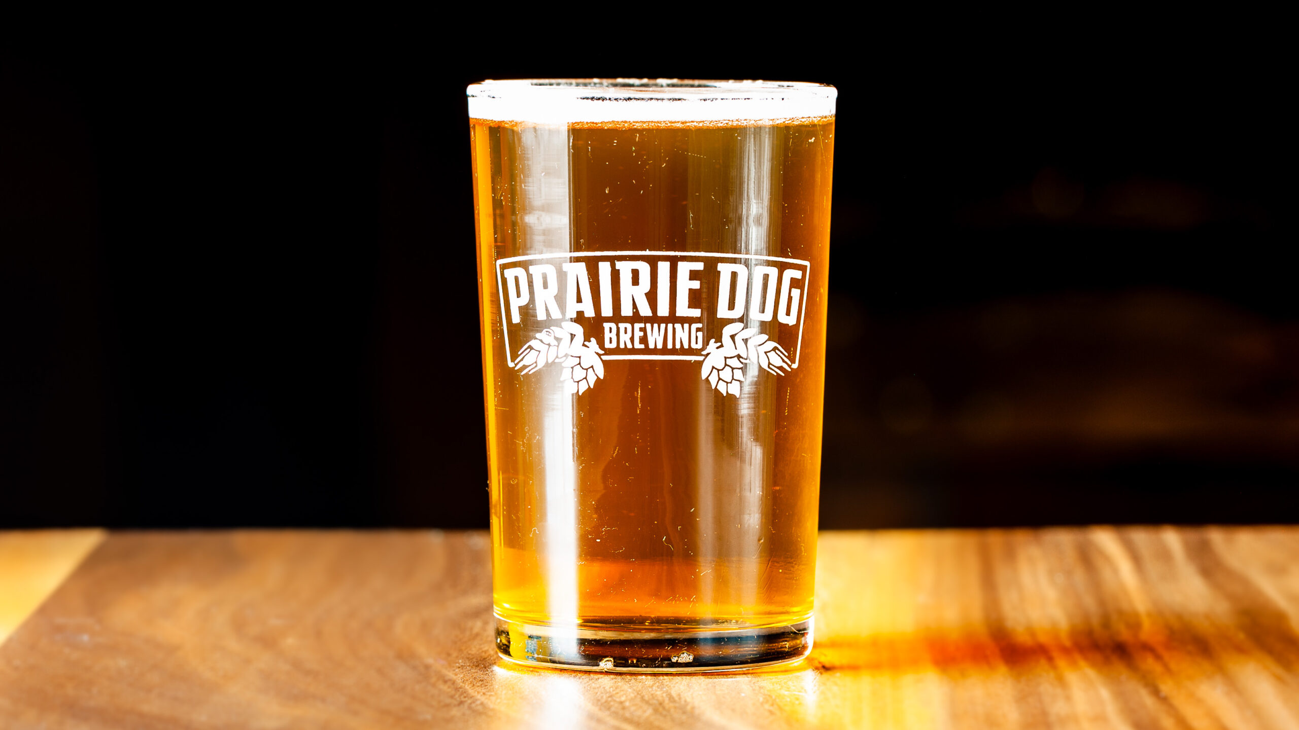 A 150mL draft pour of Prairie Dog Brewing's Super B draft pour.