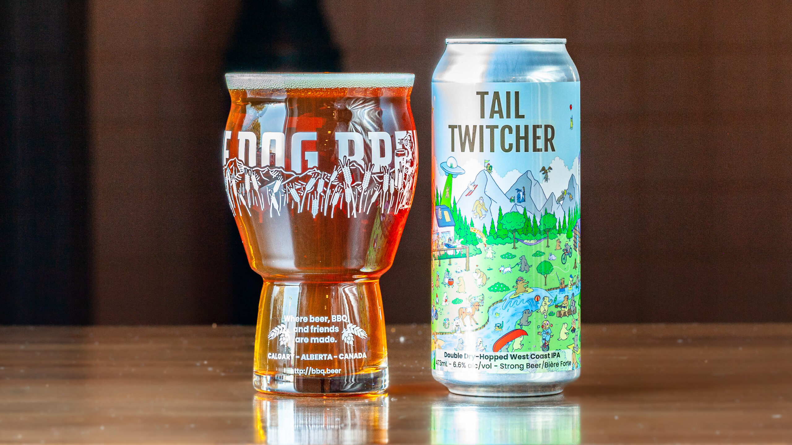 A 473-ml tall-boy can of our modern Tail-Twitcher IPA.