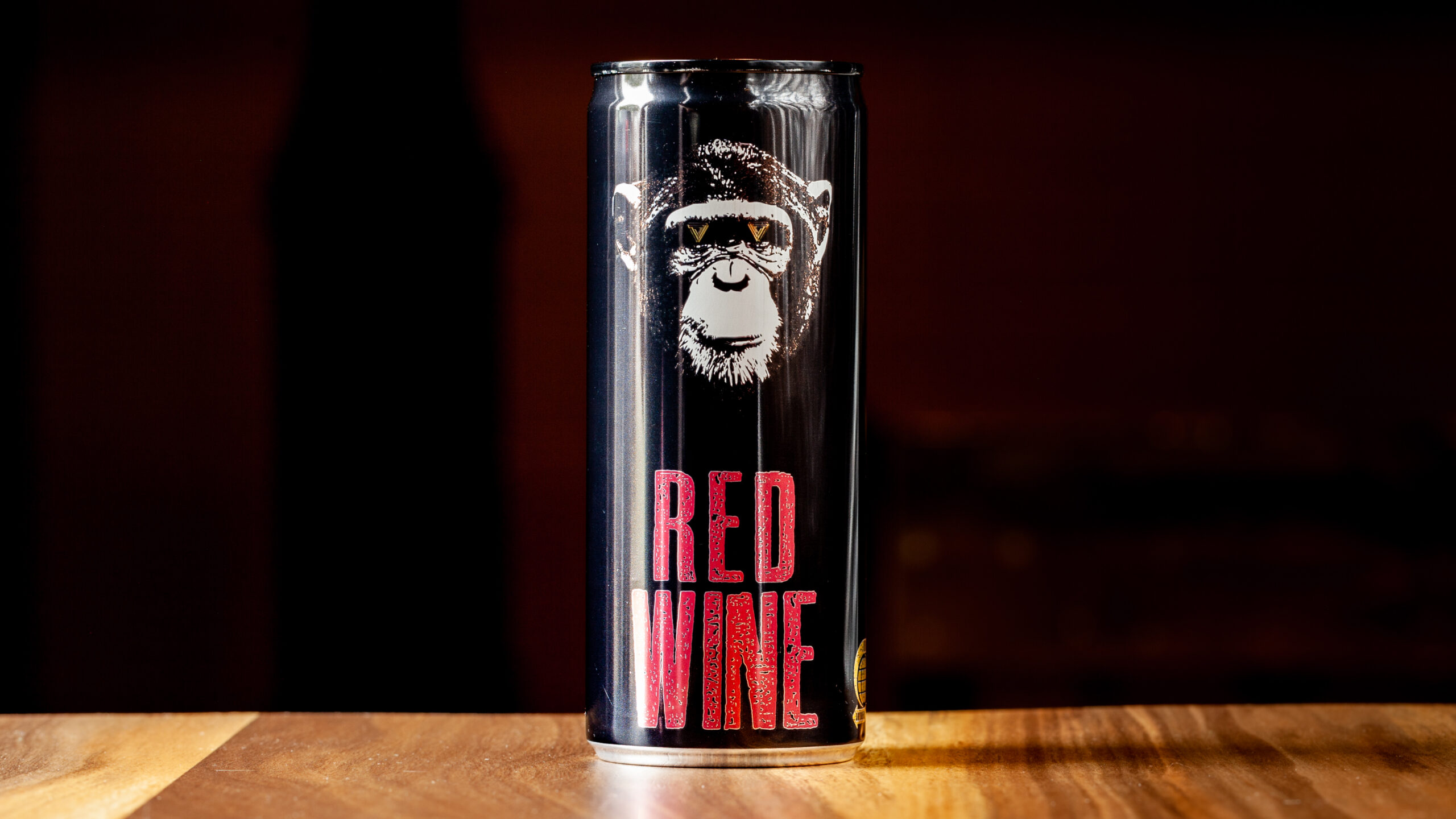 A lightly carbonated 250ml can of Infinite Monkey Theorem Cab Sauv.