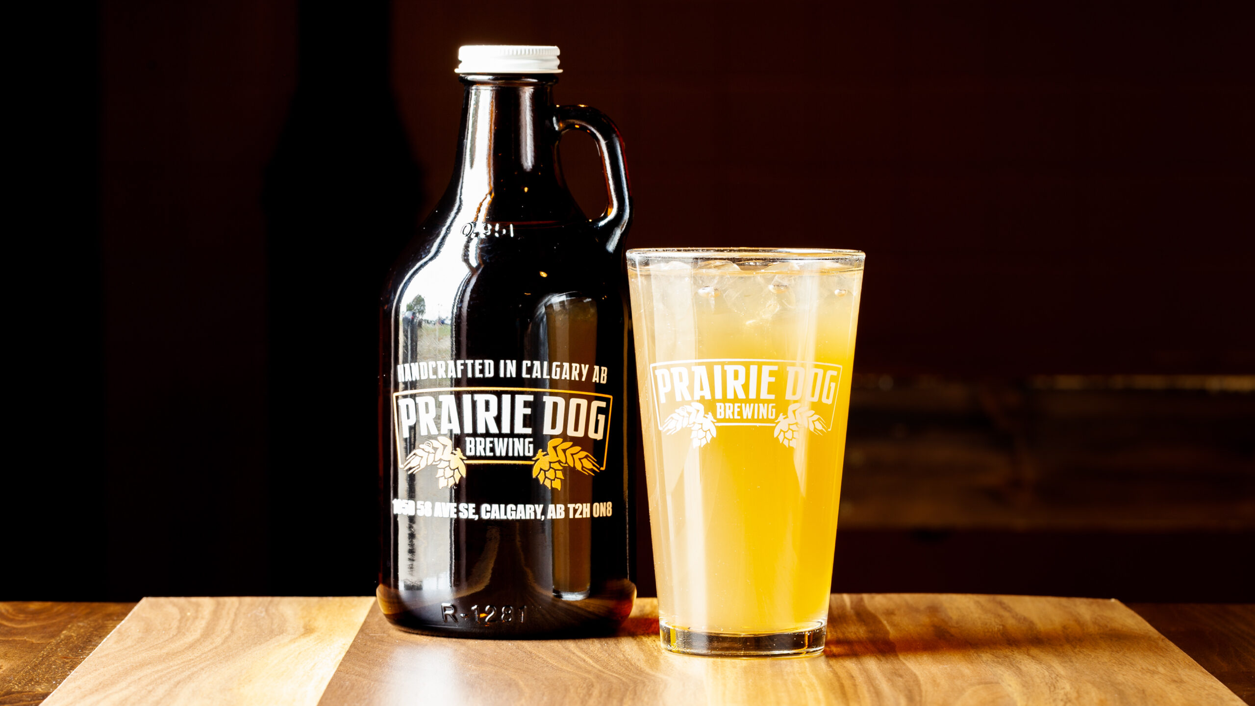 A 946ml howler fill and 473ml draft of Prairie Dog Brewing's Prairie Mule Cocktail.
