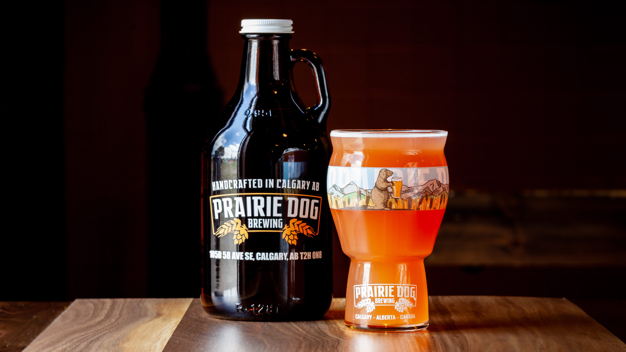 A 946ml howler fill and 473ml of Prairie Dog Brewing's Treasures Berried Beer.