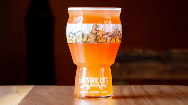 A 473ml Draft Pour of Prairie Dog Brewing's Treasures Berried Beer.