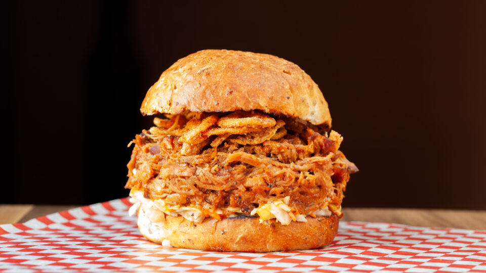 Sauced Pulled Pork Sandwich